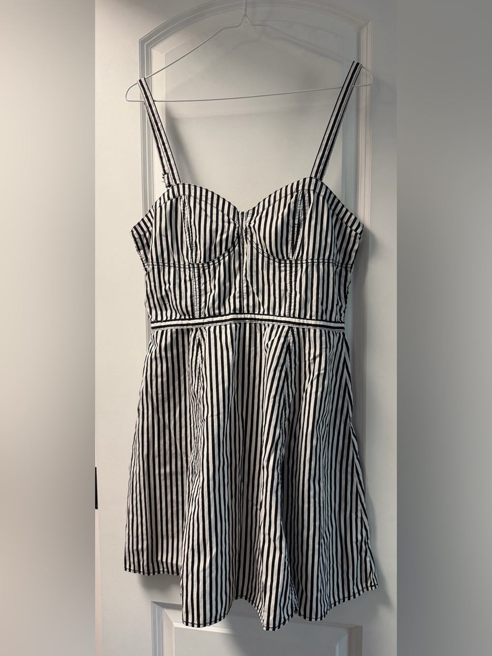 H&M Black and White Striped Sundress